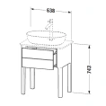 Напольная тумба Duravit Luv с выдвижным ящиком, 743x688x450 мм, светло-голубой шелковисто-матовый (LU956009797) - миниатюра фото 2