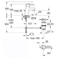 Смеситель для раковины Grohe Concetto 2338010E с хромированным покрытием - миниатюра фото 7