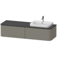 Подвесная тумба Duravit Happy D.2 Plus, 354x1600x550 мм, 2 ящика, цвет Stone Grey Satin Matt (HP4944R9292) - миниатюра фото 1