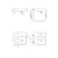 Подвесная раковина Gessi Rettangolo 45x45 см белая с донным клапаном - миниатюра фото 2