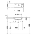 Раковина для рук Duravit D-Code 500x220 мм с переливом, без отверстия (7065000002) - миниатюра фото 4