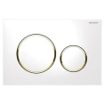 Стильная кнопка смыва Geberit Sigma 20 с золотым акцентом - миниатюра фото 1