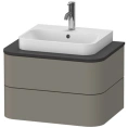 Подвесная тумба Duravit Happy D.2 Plus с 2 ящиками, 408x650x480 мм, цвет Stone Grey Satin Matt (HP496009292) - миниатюра фото 1
