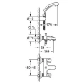 Смеситель Grohe Costa L 25460001 для ванны с душем: хром, термостат, верхний излив - миниатюра фото 2