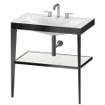 Консоль напольная Duravit XViu с раковиной и полкой, 850x800x480 мм, цвет black matt/white high gloss lacquer (XV4715TB285) - миниатюра фото 1