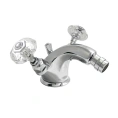 Смеситель для биде Nicolazzi Teide с донным клапаном и хромированными ручками Crystal Handle (1934CR15) - миниатюра фото 1