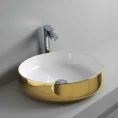 Раковина накладная Artceram Cognac 42 см без отверстия бело-золотая матовая (COL001 01 69) - миниатюра фото 1