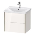 Подвесная тумба Duravit XViu с 2 ящиками, 565x610x469 мм, цвет белый глянцевый/champagne matt (XV41150B122) - миниатюра фото 1
