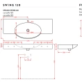 Раковина Artceram WASHBASINS SWING накладная-подвесная 120х47 5 см с 1 отв под смесительитель со слив переливом цвет белый - миниатюра фото 2