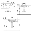 Подвесная раковина Duravit 550x500 мм белого цвета с пьедесталом (2323550000) - миниатюра фото 5