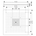 Верхний душ AX ShowerHeaven 970x970 мм для потолочного монтажа из нержавеющей стали (10621800) - миниатюра фото 2