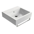Подвесная раковина GSI Kube 50x47 см белая без отверстия под смеситель - миниатюра фото 1