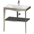 Консоль напольная Duravit XViu с раковиной и полкой, 850x800x480 мм, цвет шампань мат/черный глянец (XV4715OB140) - миниатюра фото 1