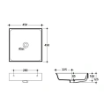 Раковина KERASAN Lavabi 45x45 накладная белая без отверстия (354401) - миниатюра фото 4