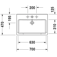 Раковина Duravit Vero для мебели с перел без отврстия под смеситель 700x470мм Цвет Черный - миниатюра фото 2