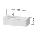 Столешница Duravit Happy D.2 Plus белая глянцевая для тумб HP4932-HP4972 с левым вырезом 16x1300x550мм (HP031KL2222) - миниатюра фото 2