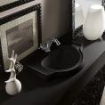 Kerasan Retro: Черная встраиваемая раковина 62х45.5 см с переливом (103004 Nero lucido *1) - миниатюра фото 1