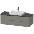 Подвесная тумба Duravit Happy D.2 Plus с 2 ящиками, цвет Stone Grey Satin Matt, 408x1300x550 мм (HP496209292) - миниатюра фото 1