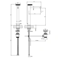Смеситель Gessi Anello для раковины: высокий с длинным изливом, донный клапан, цвет Black XL (63305#299) - миниатюра фото 2