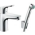 Смеситель Hansgrohe Focus 31927000 для раковины с гигиеническим душем и донным клапаном Push-Open - миниатюра фото 1
