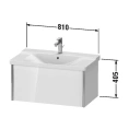 Подвесная тумба Duravit XViu Walnut Dark/черный матовый, 1 ящик (XV40160B221) - миниатюра фото 2
