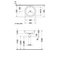 Накладная круглая раковина Duravit 530 мм без отверстия, с переливом, белая (447530000) - миниатюра фото 4