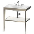Консоль напольная Duravit XViu с раковиной и полкой 850x800x480 мм, цвет шампань мат/белый глянец (XV4715TB185) - миниатюра фото 1