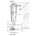 Hansgrohe Metropol Напольный смеситель для ванны с ручным душем в шлифованной бронзе (32532140) - миниатюра фото 2
