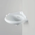 Угловая раковина AZZURRA JUBILAEUM 35x35 см со спинкой, без отверстия под смеситель (намечено) цвет белый - миниатюра фото 1