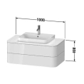 Подвесная тумба Duravit Happy D.2 Plus 408x1000x550мм с 2 ящиками, белый глянец (HP497102222) - миниатюра фото 2