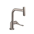 Смеситель AX Citterio для кухни с выдвижным душем в стиле сталь (39861800) - миниатюра фото 1