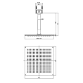 Верхний душ BOSSINI DREAM-CUBE 400x400 мм, 1 режим, с вертикальным держателем 300x36 мм, хром (H35363.030) - миниатюра фото 2