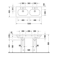Раковина Duravit D-Code двойная встраиваемая 1200x490 мм, белая (3481200602) - миниатюра фото 2