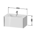 Подвесная тумба Duravit XViu 400x810x480 мм, цвет walnut dark/черный матовый (XV40260B221) - миниатюра фото 2