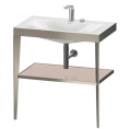 Консоль напольная Duravit XViu с полкой и раковиной без перелива, цвет шампань мат/хром (XV4715EB110) - миниатюра фото 1