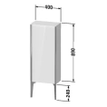 Подвесной шкаф Duravit XViu 890x400x240 мм, 1 дверь, цвет walnut dark/черный матовый (XV1305LB221) - миниатюра фото 2
