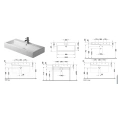 Раковина Duravit Vero 1000x470 мм: шлиф с переливом, без отверстий под смеситель, цвет белый (454100079) - миниатюра фото 2