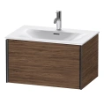 Тумба подвесная Duravit XViu 610x800x480 мм для раковины, 1 ящик, цвет walnut dark/черный матовый (XV40330B221) - миниатюра фото 1