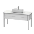 Консоль Duravit Luv из белого структурного кварцевого камня 20x1388x595 мм, с одним вырезом (LU946601717) - миниатюра фото 1