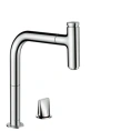 Смеситель для кухни Hansgrohe Metris Select M71 с выдвижным душем и поворотным изливом (73804000) - миниатюра фото 1
