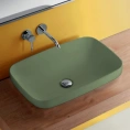 Раковина Kerasan Tribeca накладная 60x38 см без отверстия, цвет Verde Muschio (514311) - миниатюра фото 1