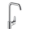 Кухонный смеситель Hansgrohe Focus с поворотным изливом в цвете металлик (31820800) - миниатюра фото 1