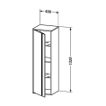 Высокий шкаф Duravit Ketho 400x360x1320 мм, белый глянцевый, со стеклянными и деревянными полками (KT1257R2222) - миниатюра фото 2