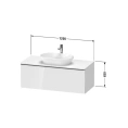 Тумбочка подвесная Duravit D-Neo 459x1200x550 мм, белая высокоглянцевая, 1 ящик (DE494902222) - миниатюра фото 2