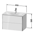 Тумба подвесная Duravit XSquare 234483 с двумя ящиками, 560x810x478 мм, цвет White High Gloss (XS432402222) - миниатюра фото 2