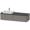 Тумба подвесная Duravit Happy D.2 Plus 354x1600x550мм, 2 ящика, цвет stone grey satin matt (HP4934L9292) - миниатюра фото 1