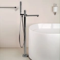 Напольный смеситель для ванны GESSI OVALE с ручным душем (шланг 1500 мм), хром (24964#031) - миниатюра фото 1