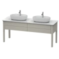 Напольная тумба Duravit Luv для двух раковин 743x1788x570, 2 выдвижных ящика, серо-коричневый матовый (LU9562B6060) - миниатюра фото 1
