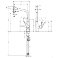 Смеситель Hansgrohe Metris 14820800 для кухни с вращающимся изливом - миниатюра фото 4