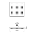 Душевая лейка Almar SQUARE 200x200 мм, латунь, хром (E044078.CR) - миниатюра фото 2